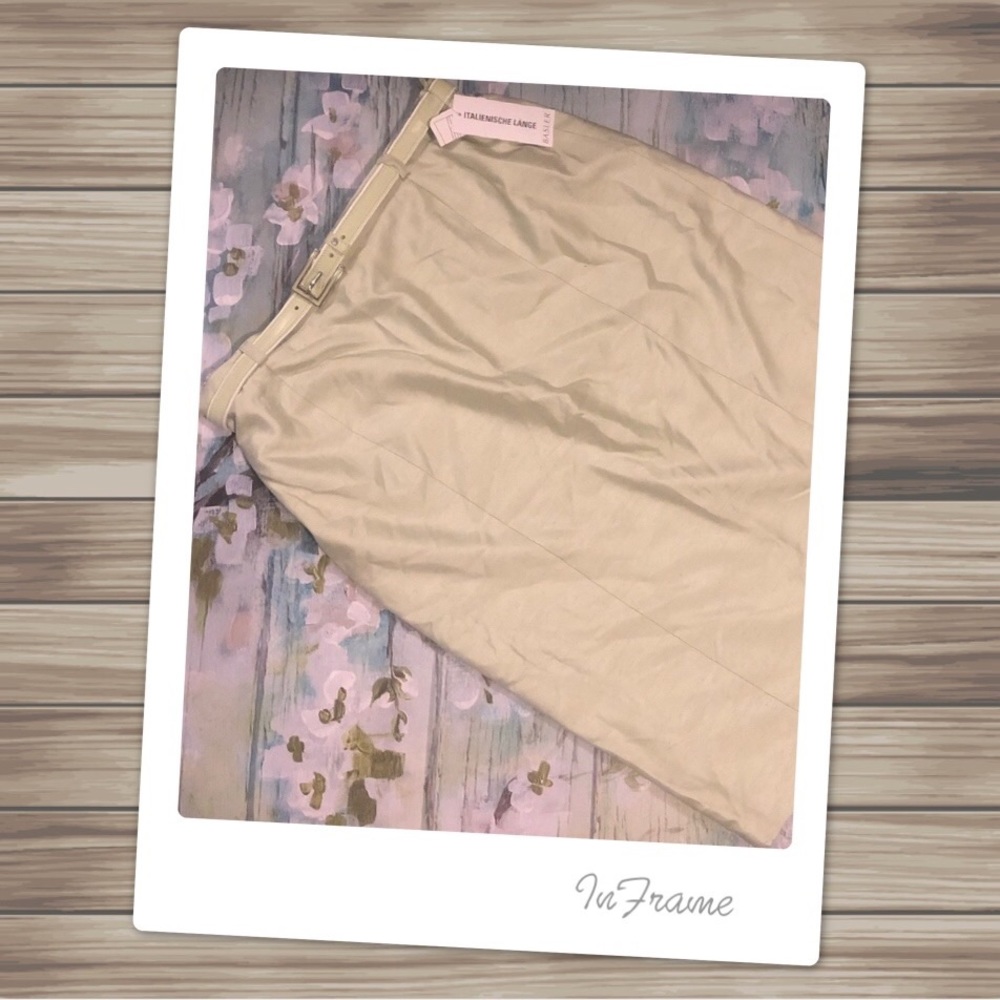 Basler Lime Belted Pencil Skirt